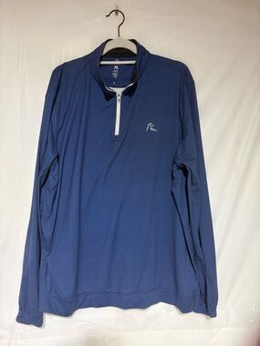 Rhoback Men’s Long Sleeve Quarter-Zip Pullover in Blue